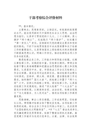 干部考察综合评价材料.docx