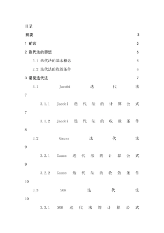 大型矩阵迭代分析研究  计算机科学与技术专业