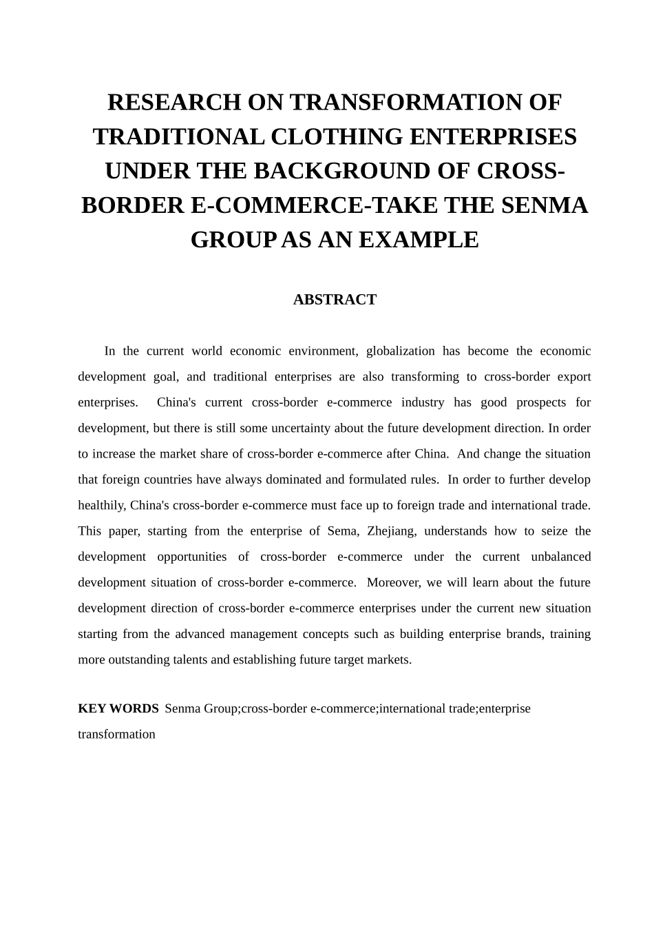 跨境电商背景下传统制衣企业转型研究分析——以森马集团为例  财务管理专业_第2页