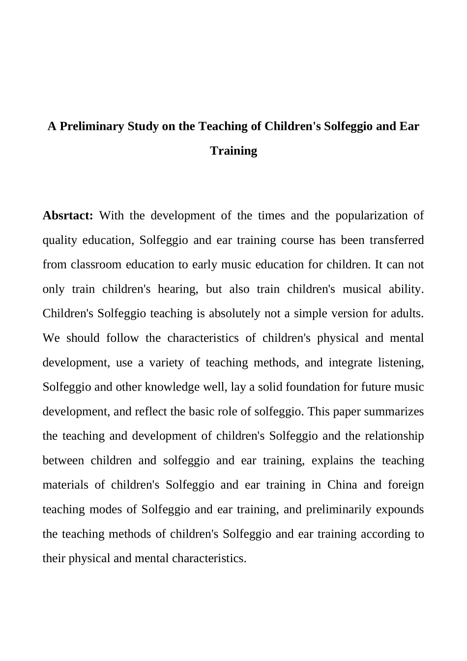 儿童视唱练耳趣味教学初探分析研究 学前教育专业_第2页