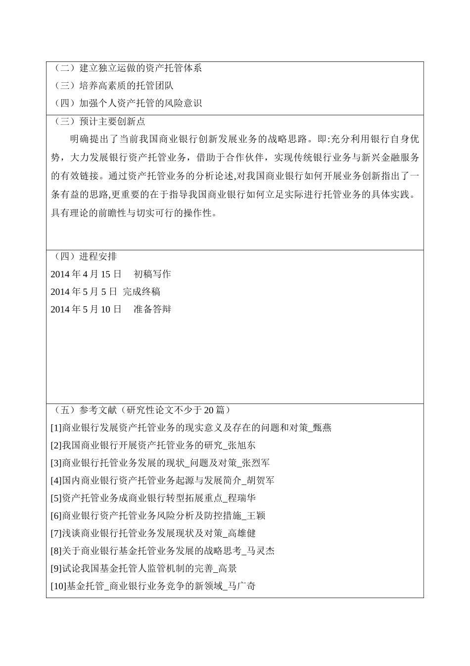 我国商业银行个人资产托管业务风险分析（开题报告）_第3页