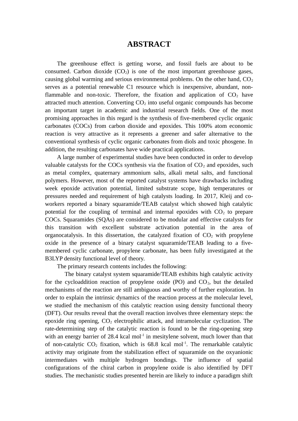 方酰胺催化二氧化碳固定成酯反应的机理分析研究 环境工程管理专业_第3页