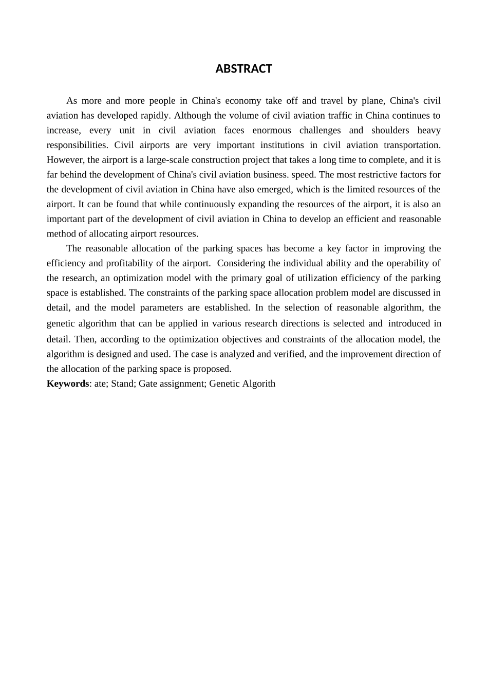 机场停机位分配管理的分析及优化分析研究 航空航天专业_第2页