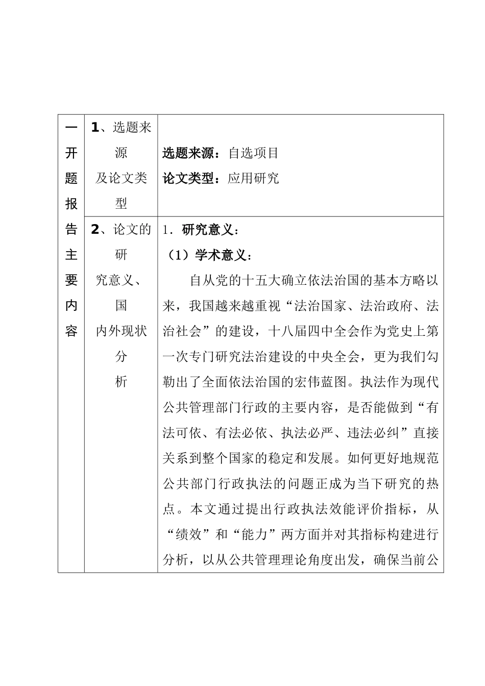 XX市XX区行政执法效能评价指标体系构建研究分析 开题报告_第2页