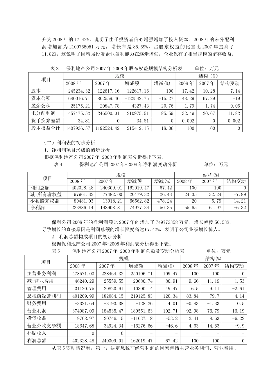 保利房地产公司财务报表分析研究 会计学专业_第3页