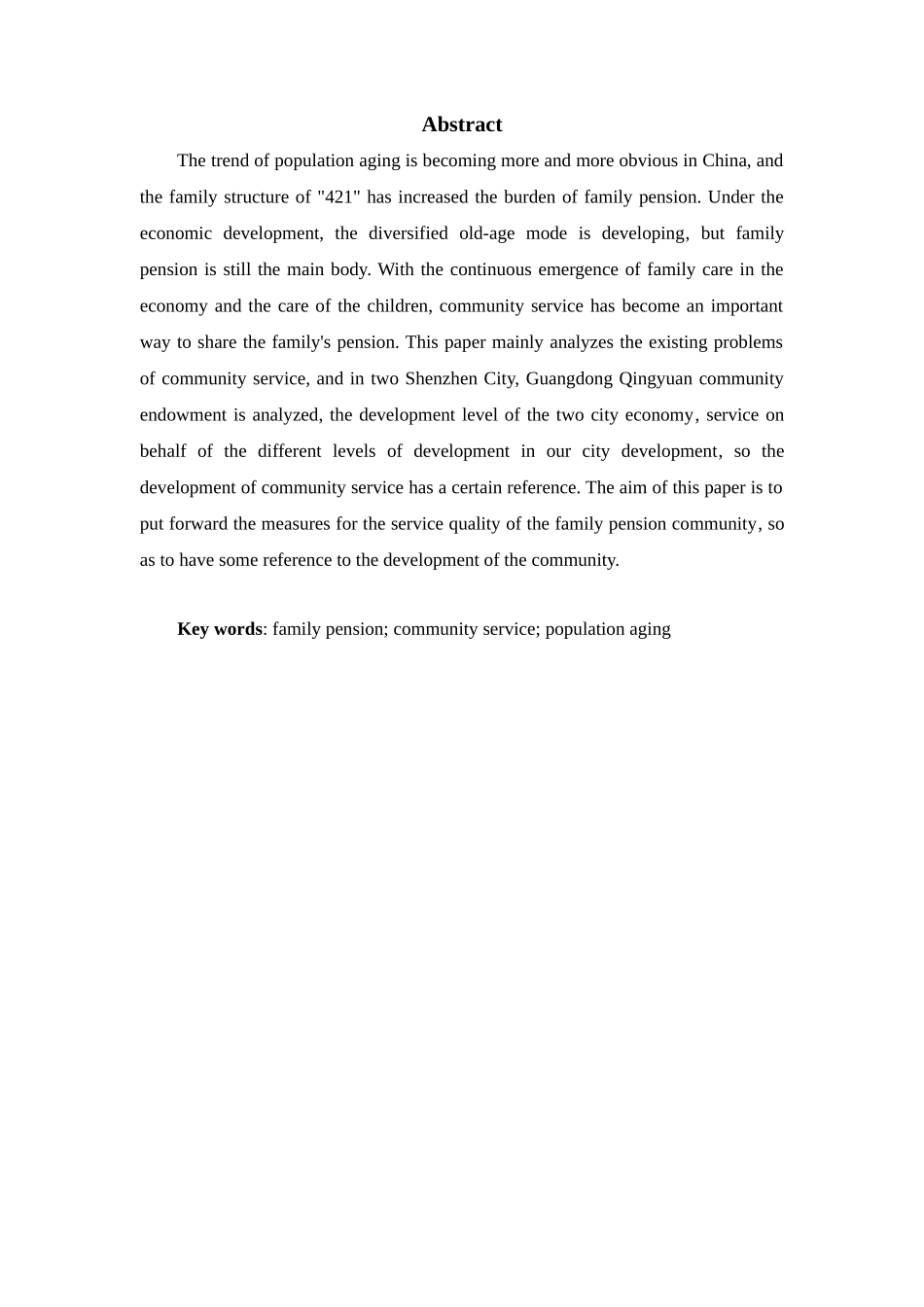 家庭养老社区服务研究分析  公共管理专业_第2页