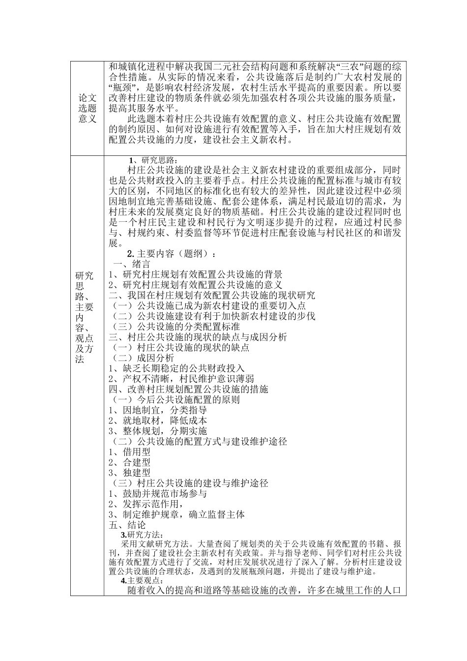 村庄规划分析研究   资源与环境管理专业 开题报告任务书_第2页