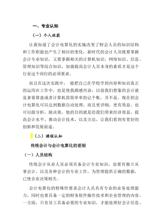 浅论会计电算化分析研究  财务管理专业