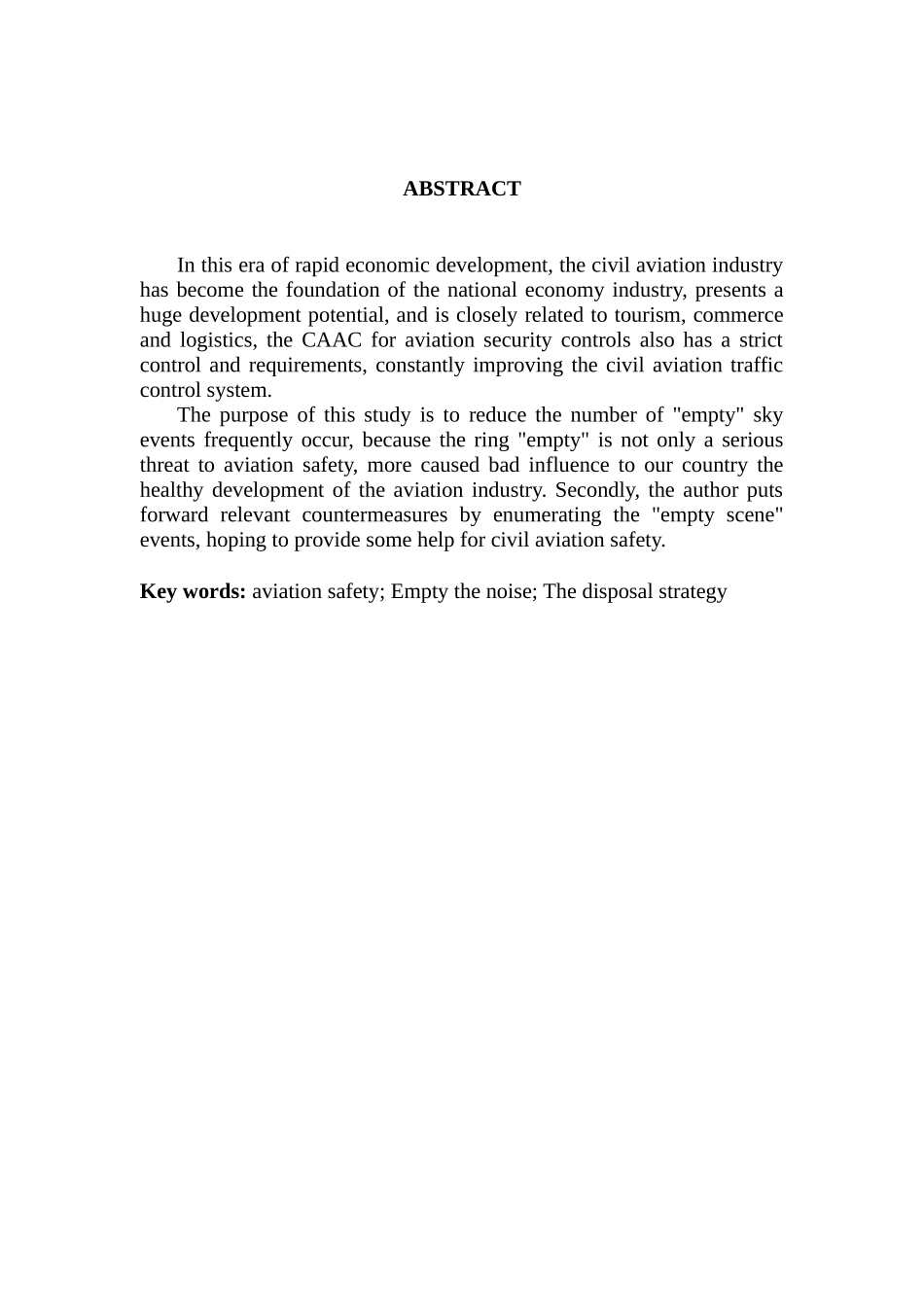 浅谈空闹对航空安全的影响和处置策略分析研究 国际乘务专业_第2页