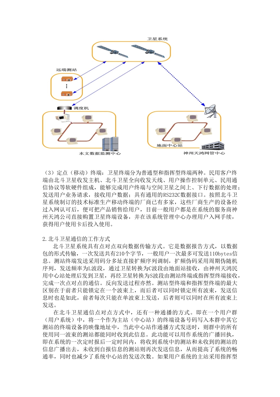 北斗卫星通信在水文测报数据传输中的应用分析研究  通信工程专业_第2页