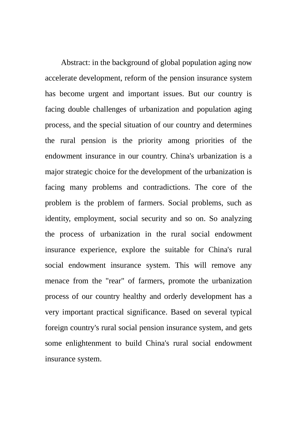 城镇化进程中农村养老保险制度的国际比较问题研究分析 公共管理专业‘_第2页