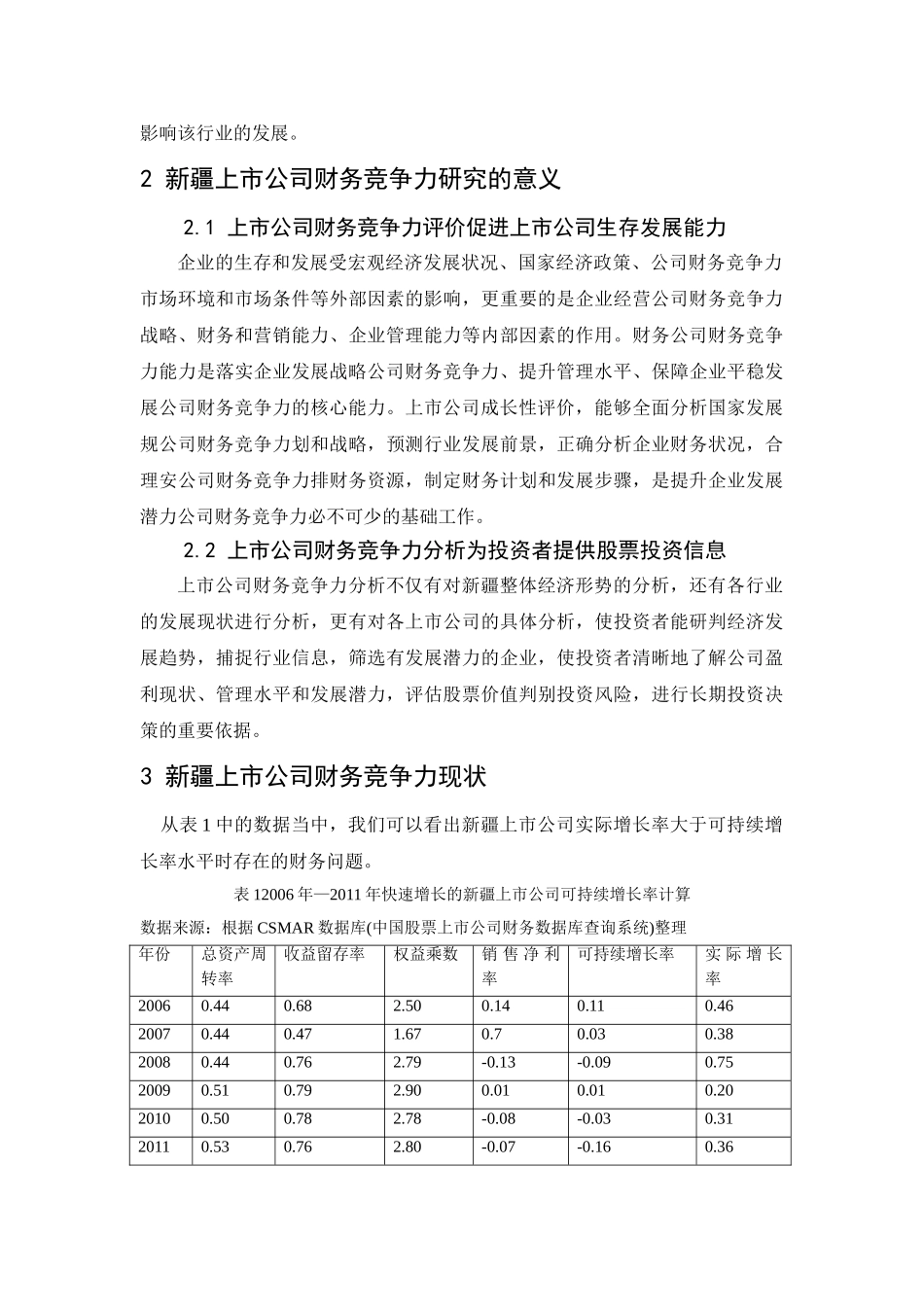 新疆上市公司财务竞争力研究分析 会计学专业_第3页