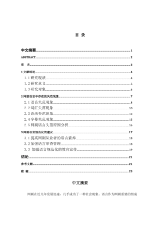 网剧语言规范化研究分析  汉语言文学专业