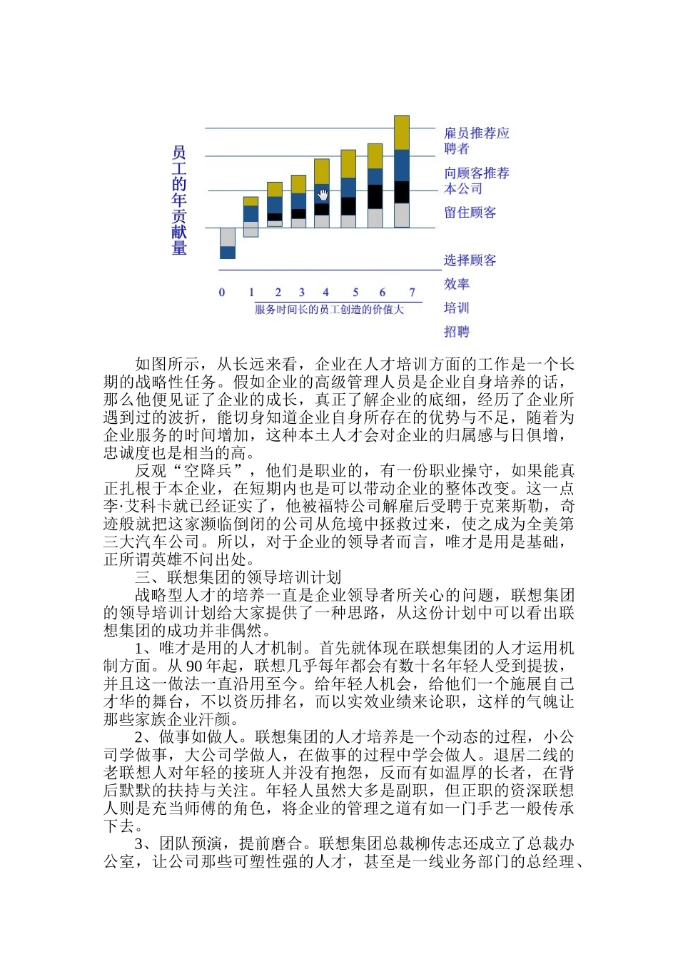 论联想总裁柳传志的培训企业战略型人才之道分析研究   人力资源管理专业_第3页