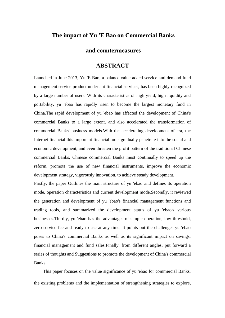 论余额宝对商业银行的影响及应对措施分析研究   财务管理专业_第3页