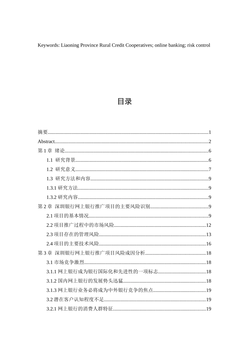 深圳银行网上银行推广项目的风险控制研究分析  财务管理专业_第3页