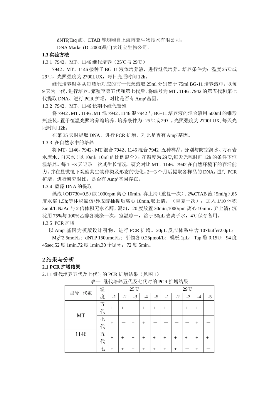 转基因蓝藻生长繁殖状况及其外源基因稳定性研究分析 生物技术专业_第2页
