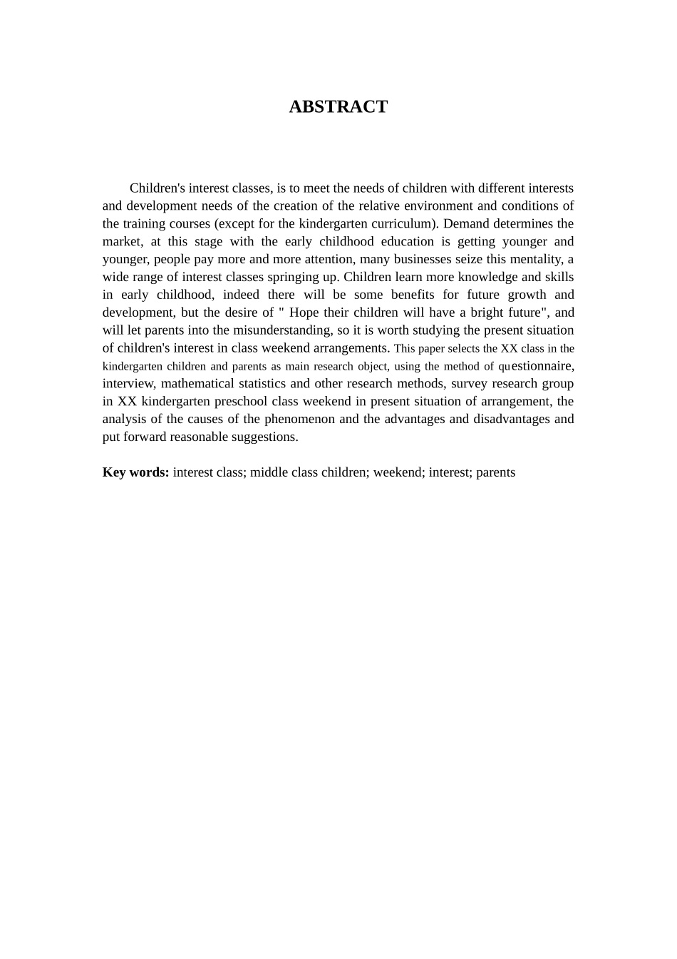 xx幼儿园中大班幼儿周末兴趣班安排现状分析研究   学前教育专业_第3页