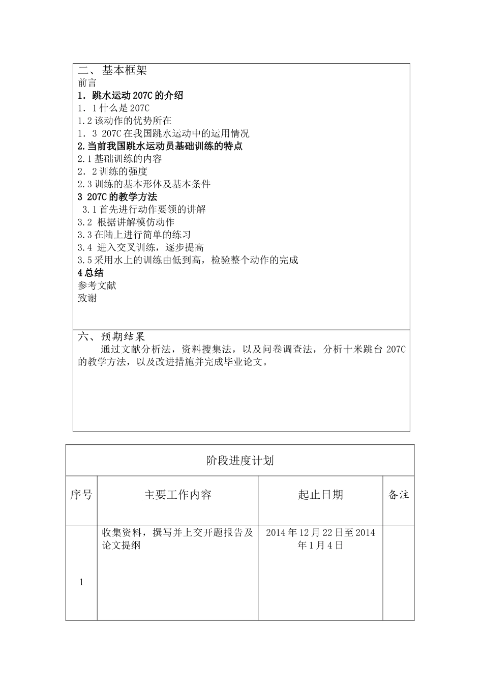 跳水十米台207C的教学方法分析研究  体育运动专业开题报告_第3页
