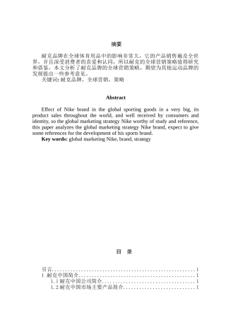 耐克中国市场网络推广策略研究分析 市场营销专业