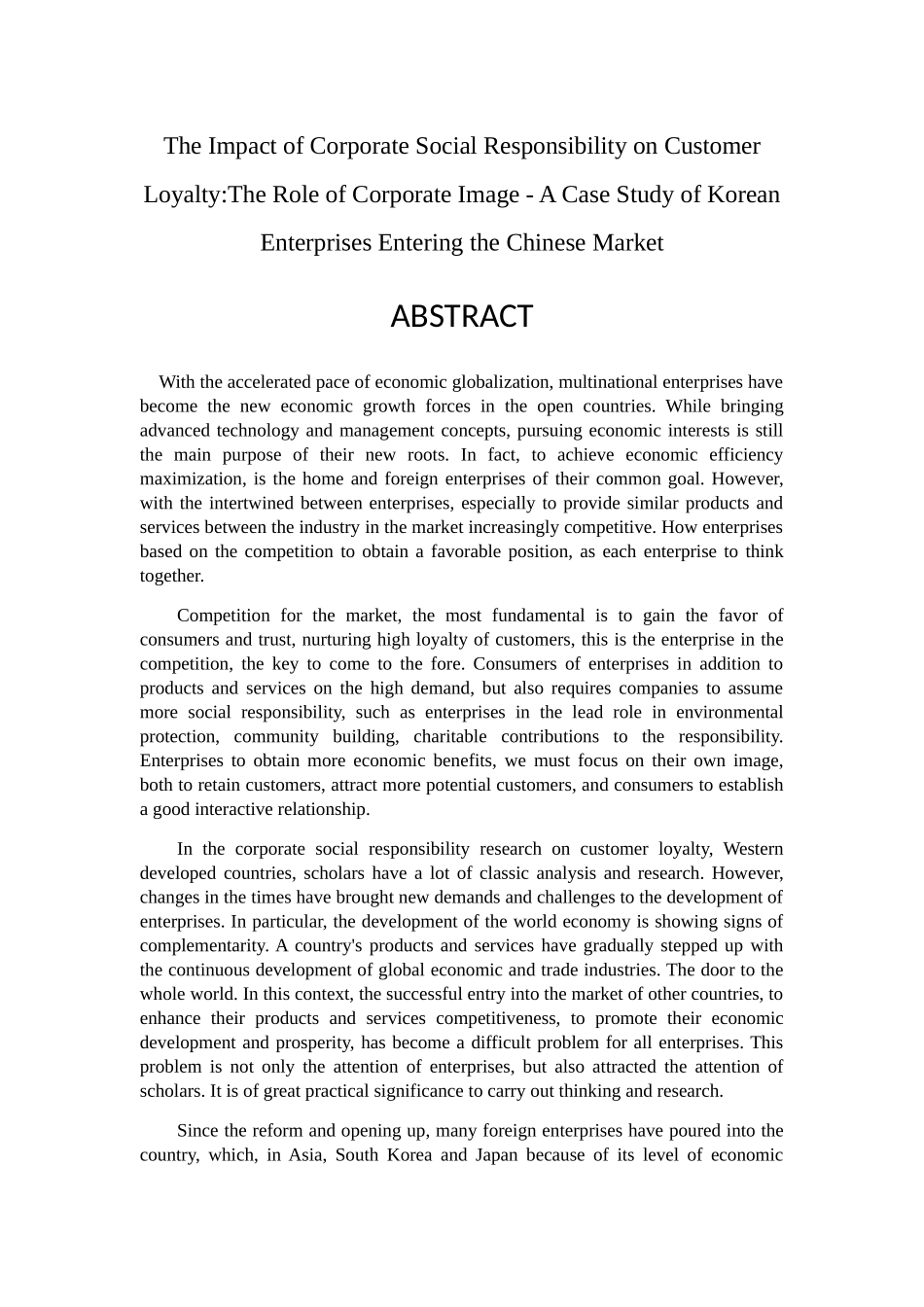 企业社会责任对顾客忠诚的影响研究分析  企业形象的作用-以进入中国市场的韩国企业为例 工商管理专业_第2页
