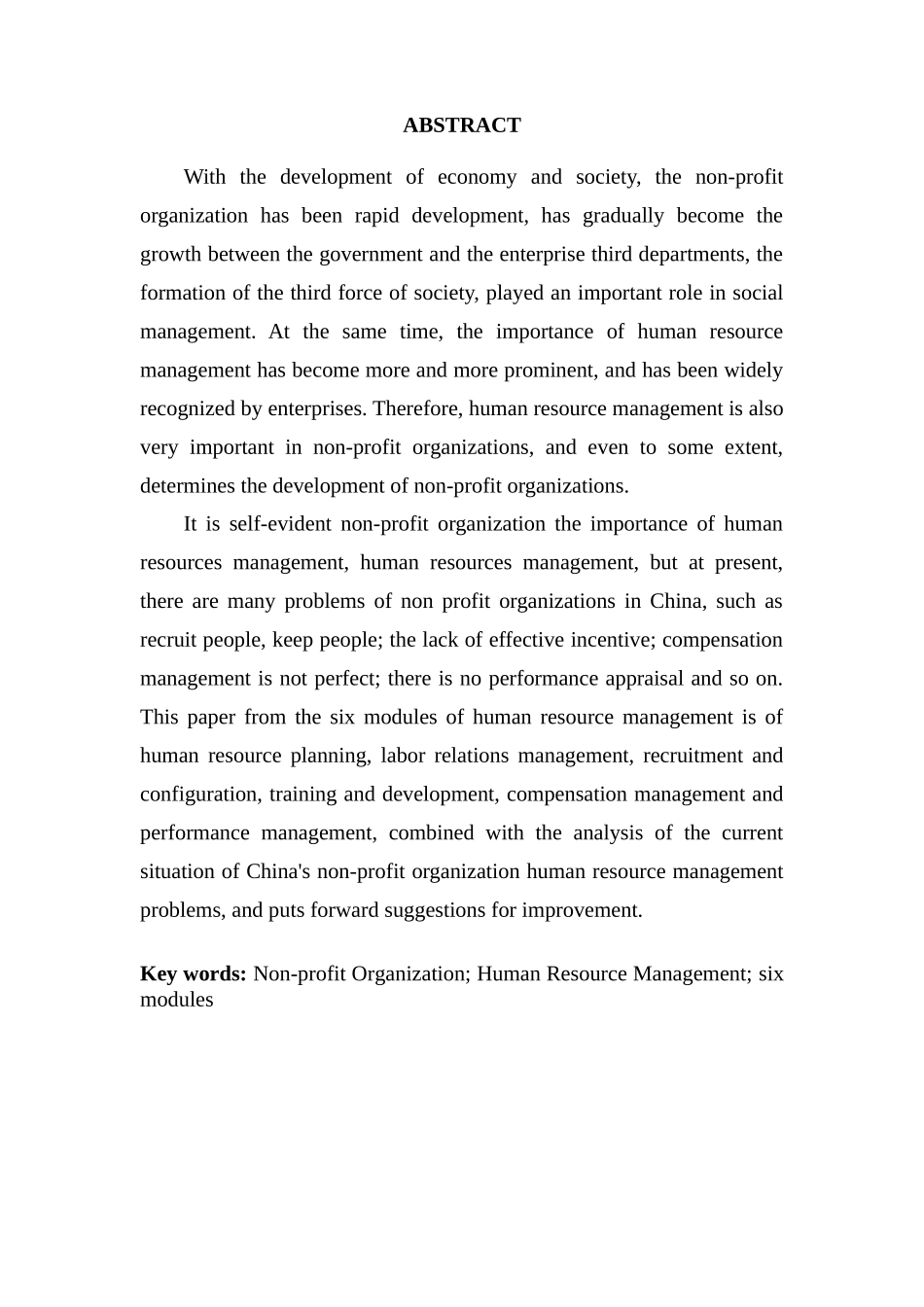 非营利组织人力资源管理现状及改善研究分析   工商管理专业_第3页