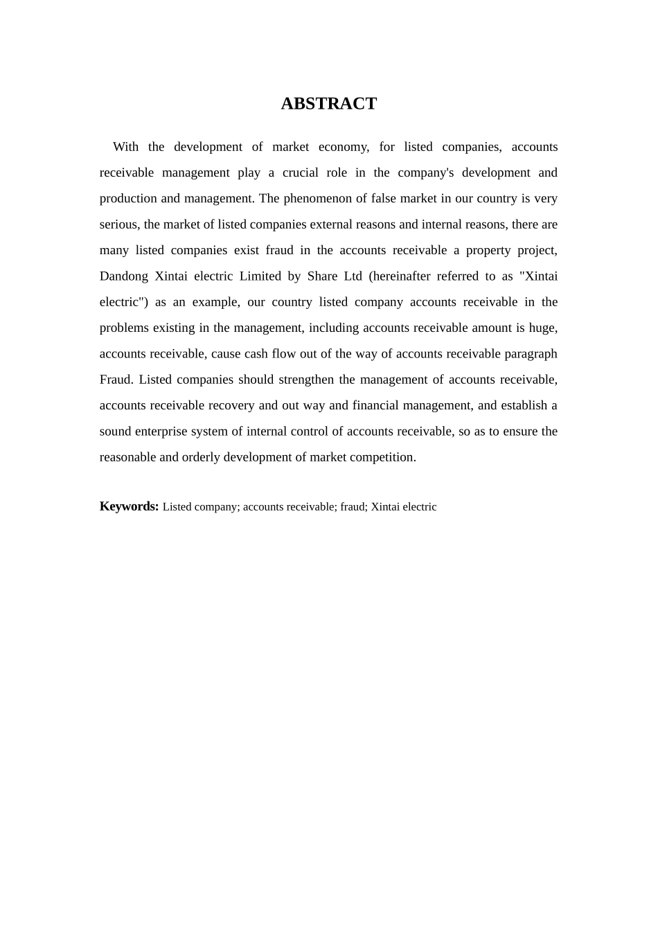 欣泰电气应收账款存在问题和对策分析研究   财务会计学专业_第2页