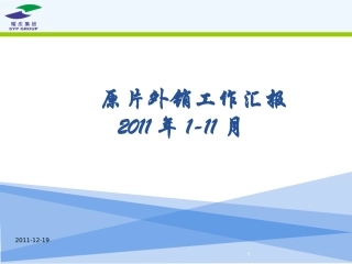 耀皮玻璃平板（原片）玻璃外销销售策略与规划--工作汇报