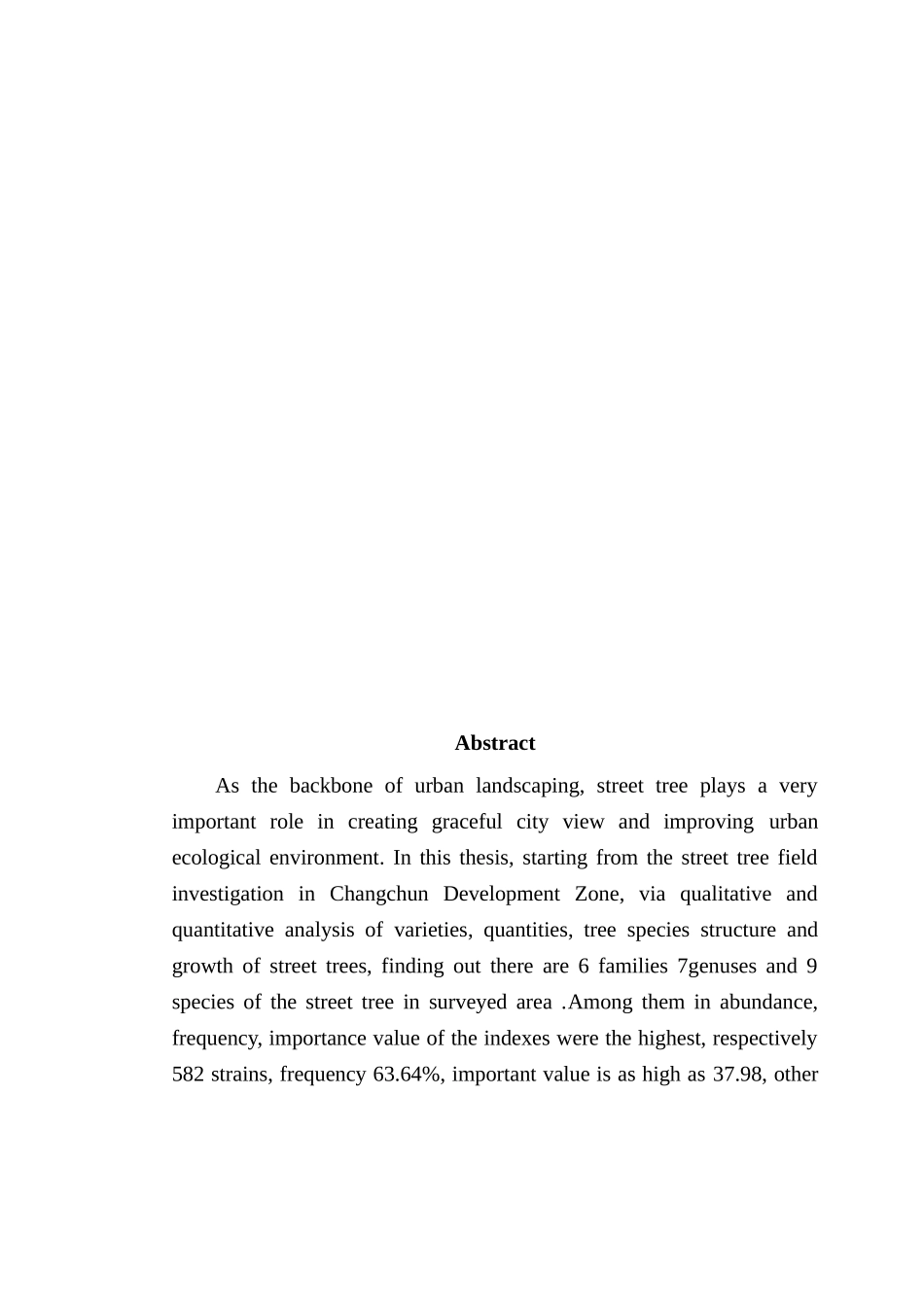 长春市开发区行道树的组成及结构分析研究  环境工程管理专业_第2页