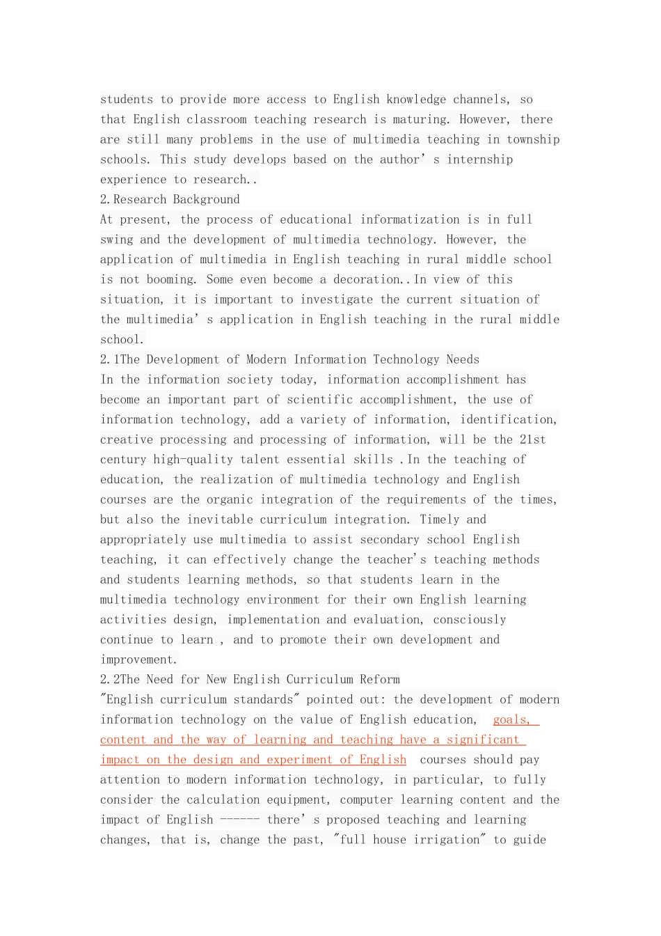 多媒体在乡镇中学英语教学中的现状调查研究-以礼泉县史德中学为例_第3页