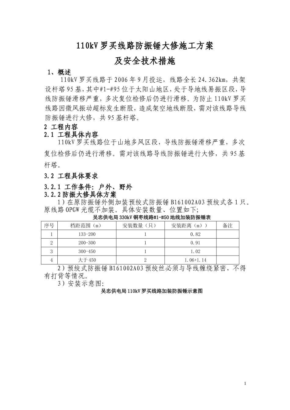 防振锤施工方案及安全技术措施_第1页