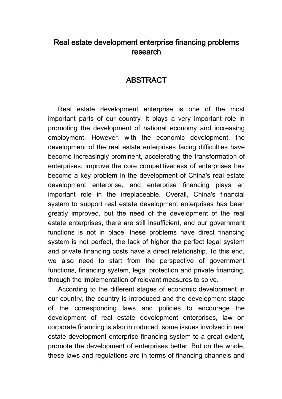 房地产开发企业融资问题研究_第2页