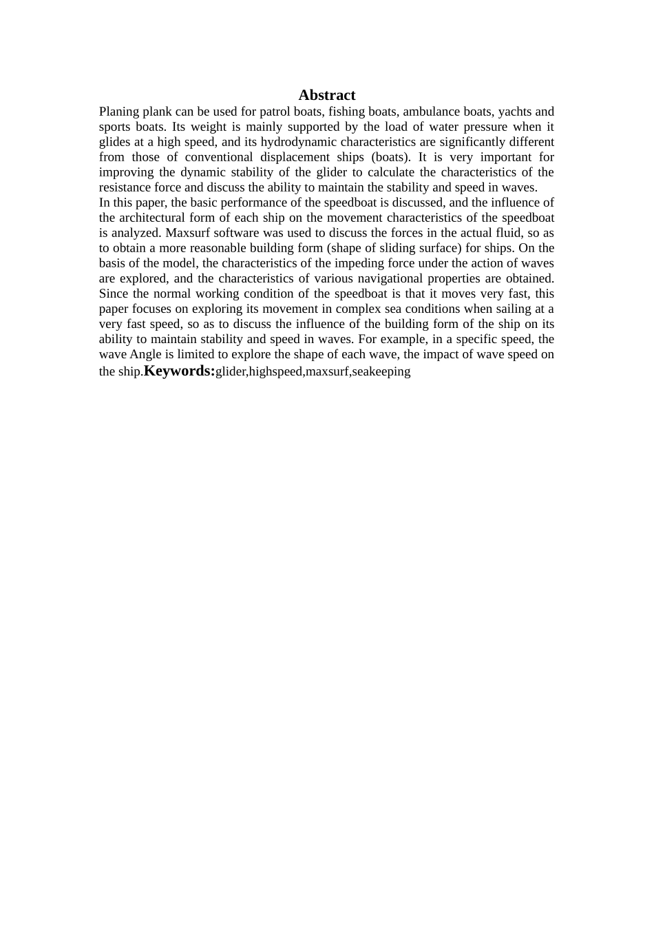 高速无人滑行艇的方案设计与耐波性分析_第2页