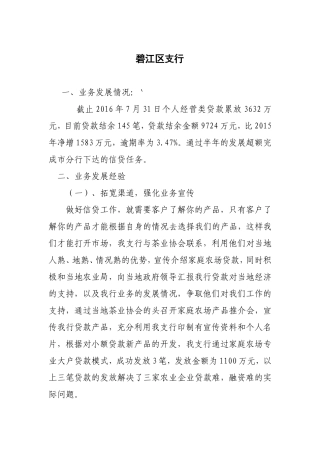 个人经营类贷款上半年工作总结