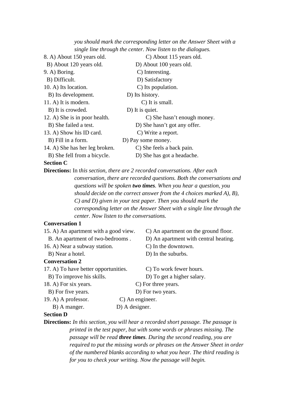 2024年6月高等学校英语应用能力考试真题B级_第2页