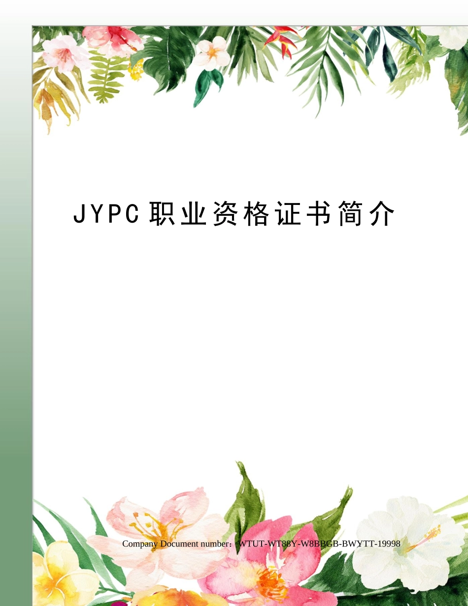 2024年JYPC职业资格证书简介_第1页