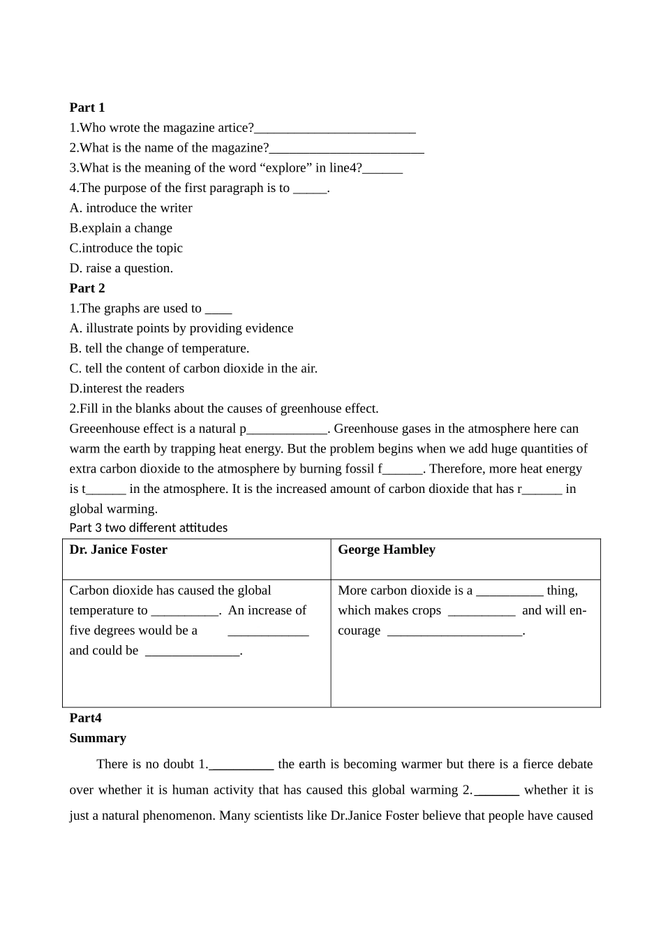 2024年unit4global warming 全单元学案样本_第2页