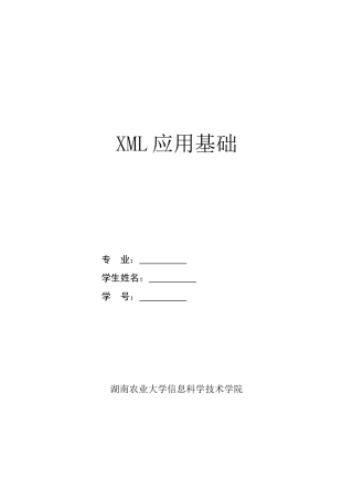 2024年XML实验报告
