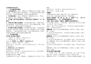 2024年百分数的应用 知识点