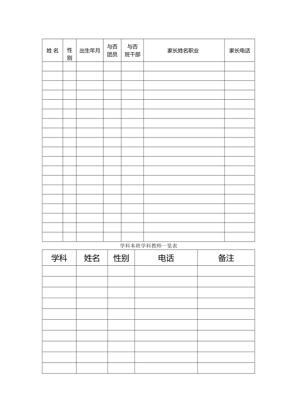 2024年班主任必备表格_第2页