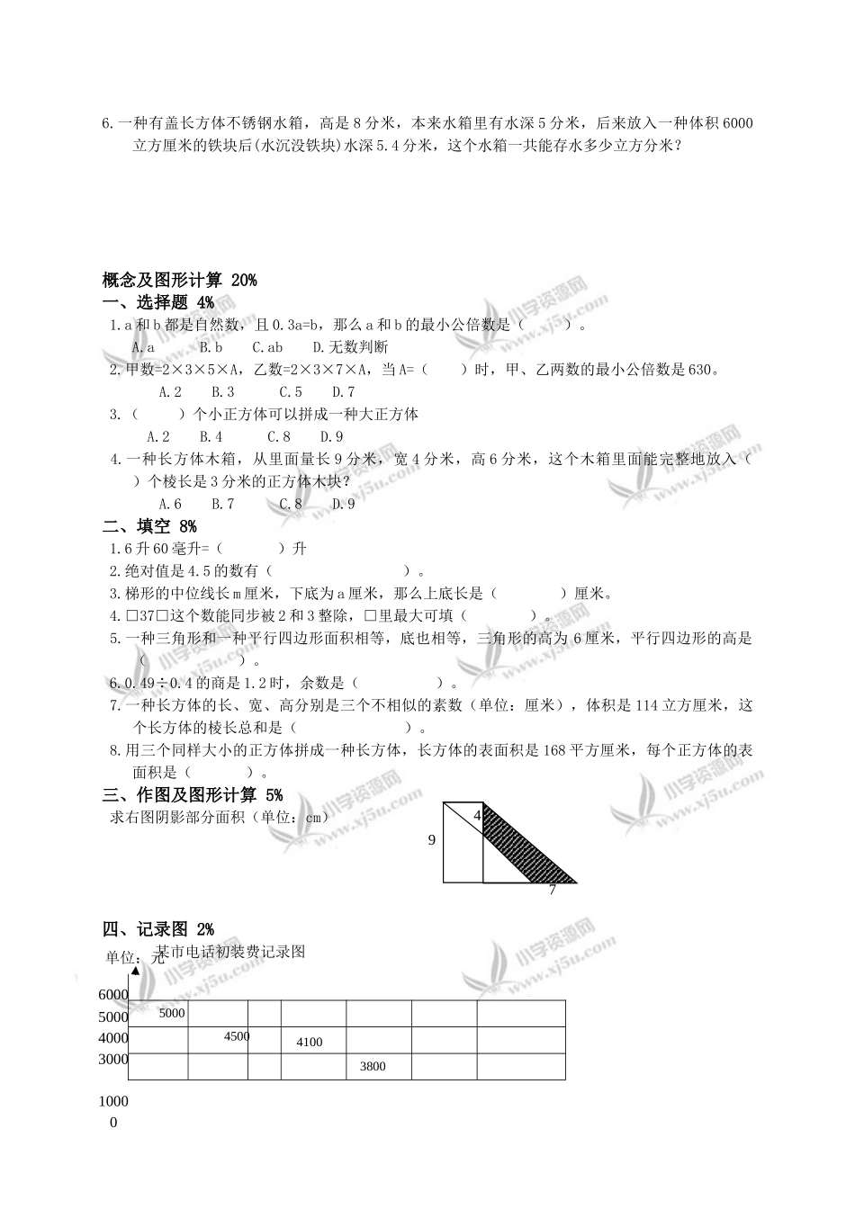 2024年北京市小升初数学模拟试题_第3页