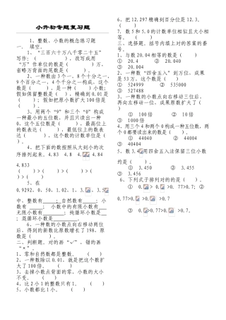 2024年北师大版数学小升初专项复习题