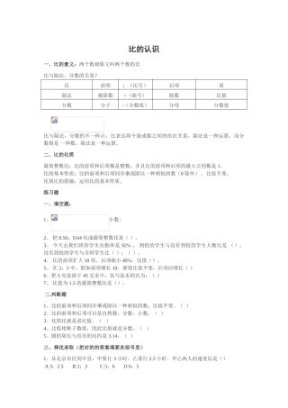 2024年比的认识知识点及练习