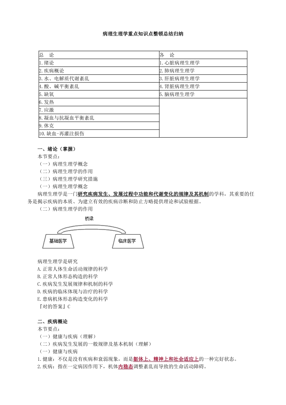 2024年病理生理学重点知识点整理总结归纳_第1页