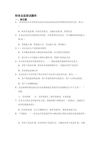 2024年财务总监笔试题