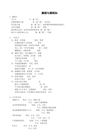 2024年高中选修史记知识点