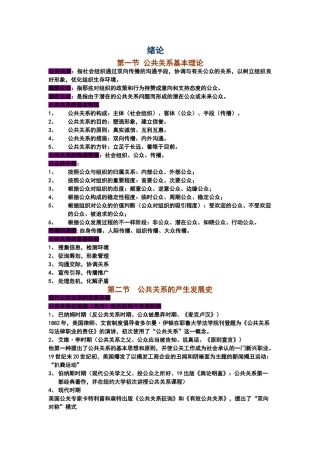 2024年公共关系知识点总结