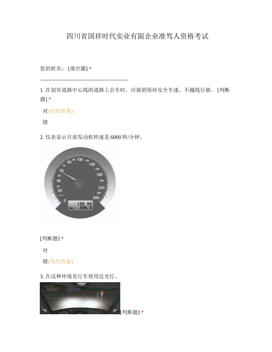 2024年公司准驾人资格考试_第1页