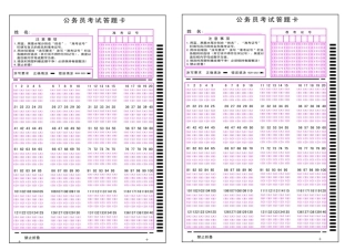 2024年公务员考试行测标准答题卡A4打印版