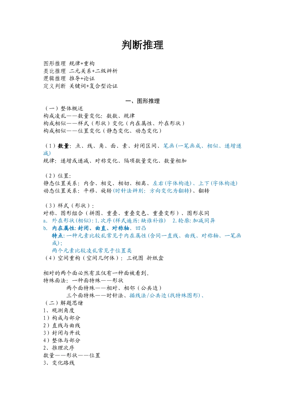 2024年公务员考试行测之判断推理笔记_第1页
